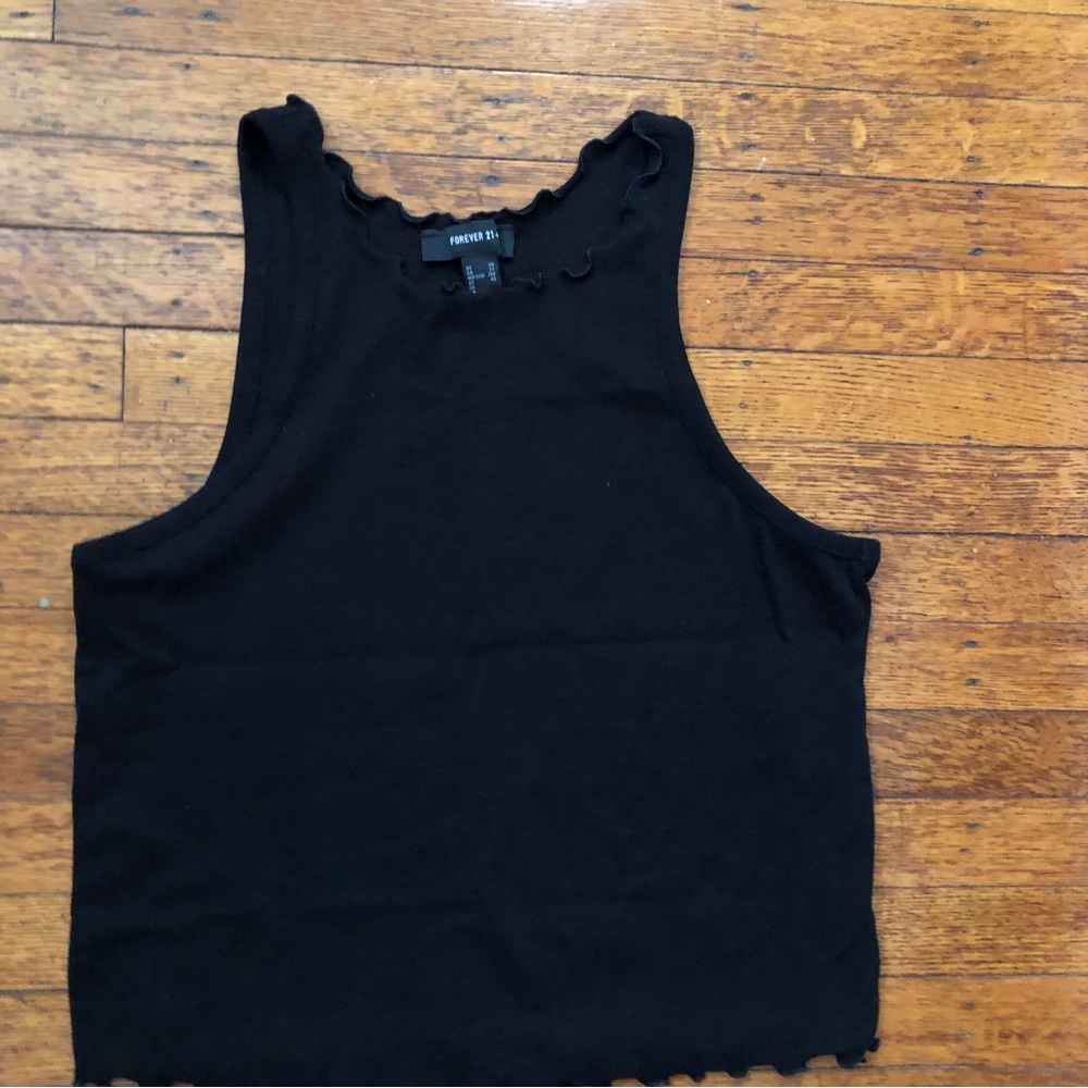 Forever 21 Black Knit Crop/Tank Top